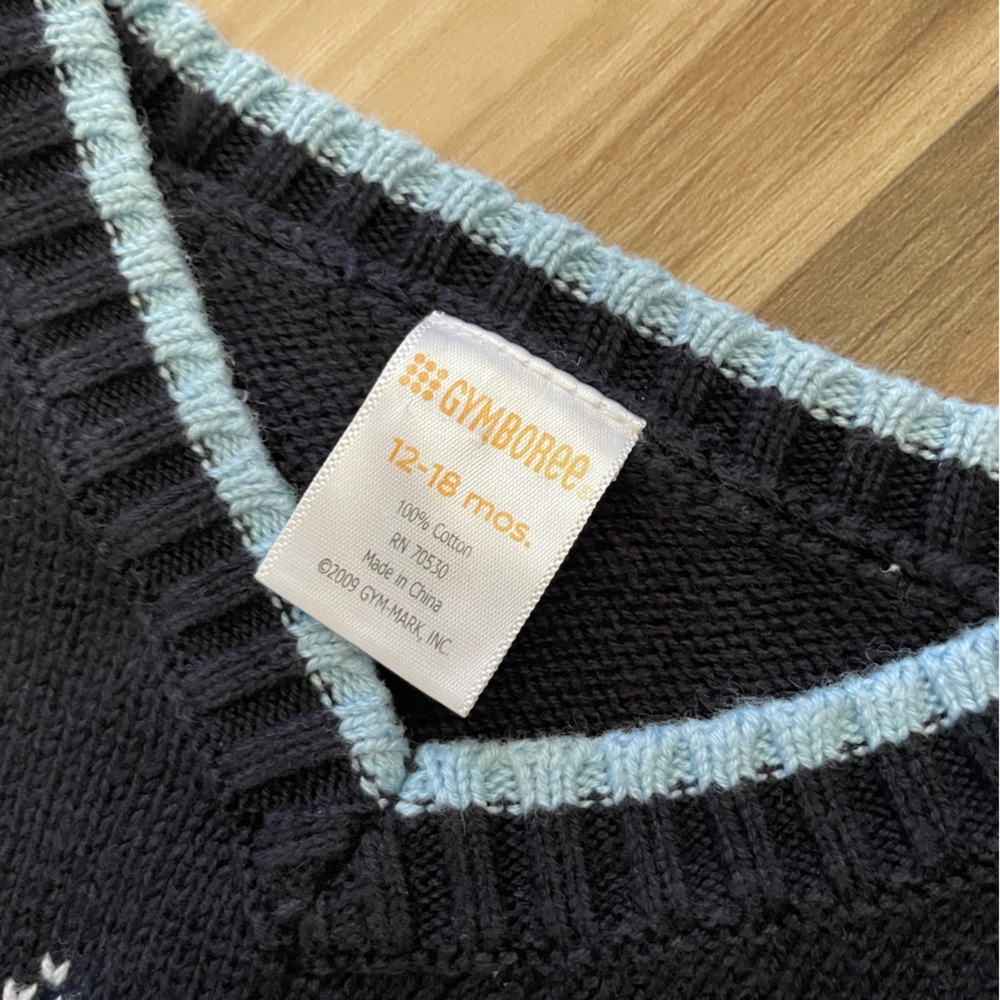 Gymboree Argyle Vest and Shorts Set Navy Blue Black Plaid 12-18 Months. … - Picture 9 of 10